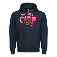 Navy valentines day western hearts and sunflower Zipper Hoodie - Jasminsmagicworld