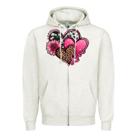 Oatmeal Heather valentines day western hearts and sunflower Zipper Hoodie - Jasminsmagicworld