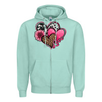 Seafoam valentines day western hearts and sunflower Zipper Hoodie - Jasminsmagicworld