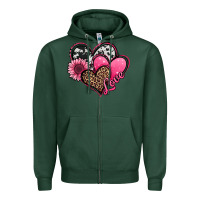 Sports Green valentines day western hearts and sunflower Zipper Hoodie - Jasminsmagicworld