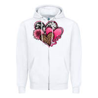 White valentines day western hearts and sunflower Zipper Hoodie - Jasminsmagicworld