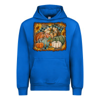 Cobalt pumpkins with sunflowers Urban Hoodie - RanaPortraitStore