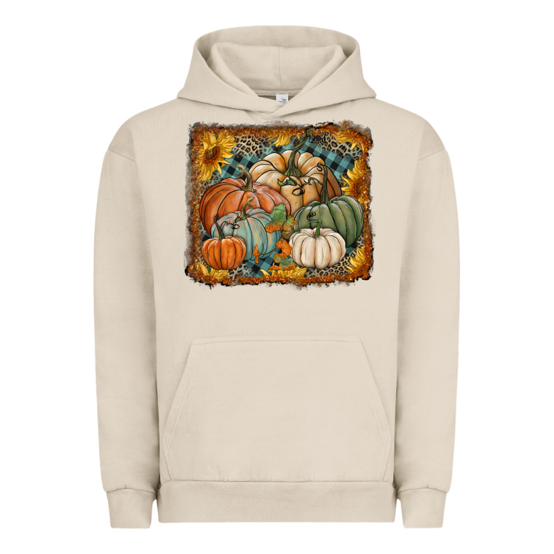 Pumpkins With Sunflowers Urban Hoodie by RanaPortraitStore | Teevron