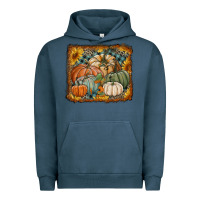 Pigment Midnight Navy pumpkins with sunflowers Urban Hoodie - RanaPortraitStore