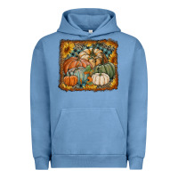 Pigment Pebble Blue pumpkins with sunflowers Urban Hoodie - RanaPortraitStore
