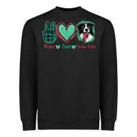 Black Peace Love Border Collie Heavyweight Sweatshirt - Jasminsmagicworld