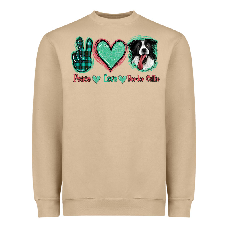 Peace Love Border Collie Heavyweight Sweatshirt by Jasminsmagicworld | Teevron