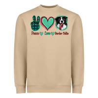 Mushroom Peace Love Border Collie Heavyweight Sweatshirt - Jasminsmagicworld