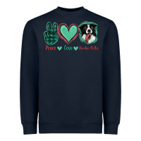 Navy Peace Love Border Collie Heavyweight Sweatshirt - Jasminsmagicworld
