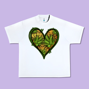 Pineapple Heart Urban Heavy Tee Designed By Jasminsmagicworld