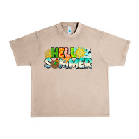 French Oak Hello Summer Urban Heavy Tee - CowhideDigitalArt