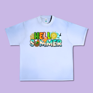 Hello Summer Urban Heavy Tee Designed By Cowhidedigitalart