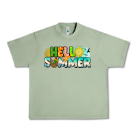Oil Green Hello Summer Urban Heavy Tee - CowhideDigitalArt