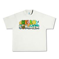 Pistachio Hello Summer Urban Heavy Tee - CowhideDigitalArt