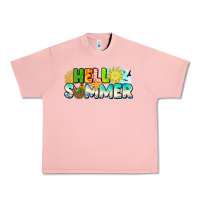 Salmon Hello Summer Urban Heavy Tee - CowhideDigitalArt