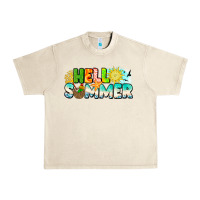 Sandshell Hello Summer Urban Heavy Tee - CowhideDigitalArt