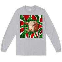 Moon Dust christmas hereford cow face Long Sleeve Tee - LillyAllenDesigns