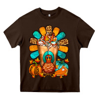 Chocolate Brown Thanksgiving Cold Drink Frappe Heavy Core Tee - FaDigitalArtStudio