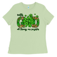 Matcha With god all things are possible St. Patrick's Day Ladies Tee - LillyAllenDesigns