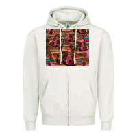 Oatmeal Heather valentines day violin and cowboy boots country music Zipper Hoodie - Jasminsmagicworld