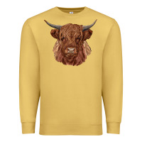 Antique Gold highland cow Premium Sweatshirt - RanaPortraitStore