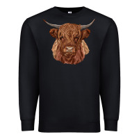 Black highland cow Premium Sweatshirt - RanaPortraitStore