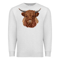 Oatmeal Heather highland cow Premium Sweatshirt - RanaPortraitStore