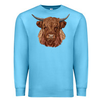 Ocean Blue highland cow Premium Sweatshirt - RanaPortraitStore