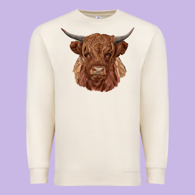 Highland Cow Premium Sweatshirt Designed By Ranaportraitstore