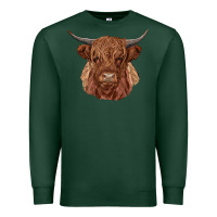Sports Green highland cow Premium Sweatshirt - RanaPortraitStore