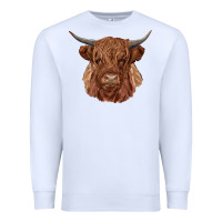 White highland cow Premium Sweatshirt - RanaPortraitStore