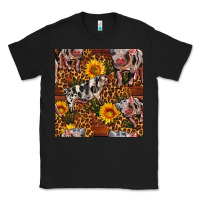 Black Western Spotted Pig With Sunflowers Seamless Classic Tee - FaDigitalArtStudio