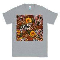 Heather Grey Western Spotted Pig With Sunflowers Seamless Classic Tee - FaDigitalArtStudio