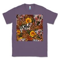Lavender Western Spotted Pig With Sunflowers Seamless Classic Tee - FaDigitalArtStudio