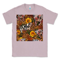 Lilac Western Spotted Pig With Sunflowers Seamless Classic Tee - FaDigitalArtStudio