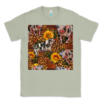 Matcha Western Spotted Pig With Sunflowers Seamless Classic Tee - FaDigitalArtStudio