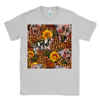 Moon Dust Western Spotted Pig With Sunflowers Seamless Classic Tee - FaDigitalArtStudio