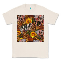 Natural Western Spotted Pig With Sunflowers Seamless Classic Tee - FaDigitalArtStudio