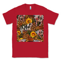 Red Western Spotted Pig With Sunflowers Seamless Classic Tee - FaDigitalArtStudio
