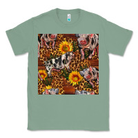 Sage Western Spotted Pig With Sunflowers Seamless Classic Tee - FaDigitalArtStudio