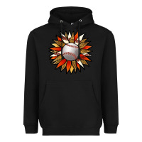 Black Baseball Sunflower Heavyweight Hoodie - Jasminsmagicworld