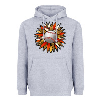 Heather Grey Baseball Sunflower Heavyweight Hoodie - Jasminsmagicworld