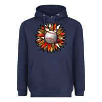 Navy Baseball Sunflower Heavyweight Hoodie - Jasminsmagicworld