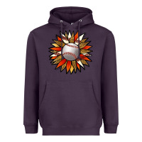 Plum Baseball Sunflower Heavyweight Hoodie - Jasminsmagicworld