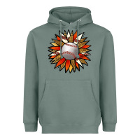 Sage Baseball Sunflower Heavyweight Hoodie - Jasminsmagicworld