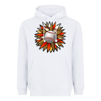 White Baseball Sunflower Heavyweight Hoodie - Jasminsmagicworld