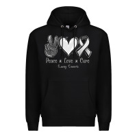 Black Peace Love Cure Lung Cancer Premium Hoodie - Jasminsmagicworld