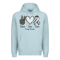 Blue Mist Peace Love Cure Lung Cancer Premium Hoodie - Jasminsmagicworld