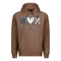Chestnut Peace Love Cure Lung Cancer Premium Hoodie - Jasminsmagicworld