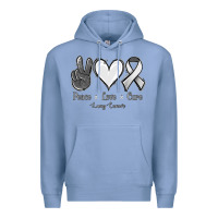 Colony Blue Peace Love Cure Lung Cancer Premium Hoodie - Jasminsmagicworld